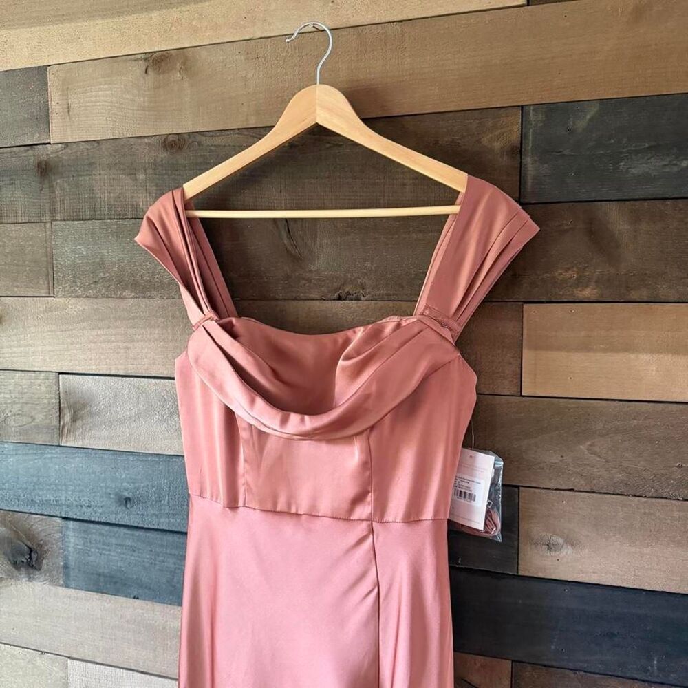 Birdy Grey Mia Matte Satin Dress Terracotta Convertible Bridesmaid Dress l Small - Picture 8 of 8